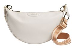 Ted Baker Essina Webbing Leather Half Moon Crossbody Bag Ecru