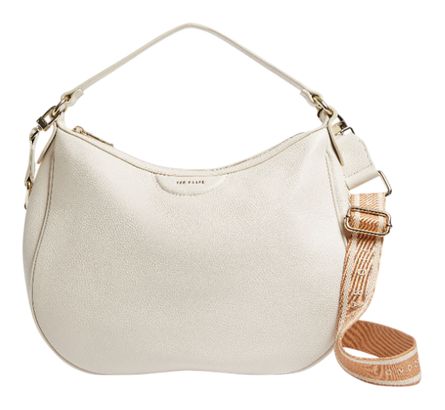 Ted Baker Esiah Webbing Slouchy Leather Hobo Bag Ecru