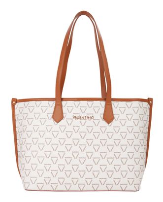 VALENTINO Lady Re Shopping Bag Bianco / Cuoio