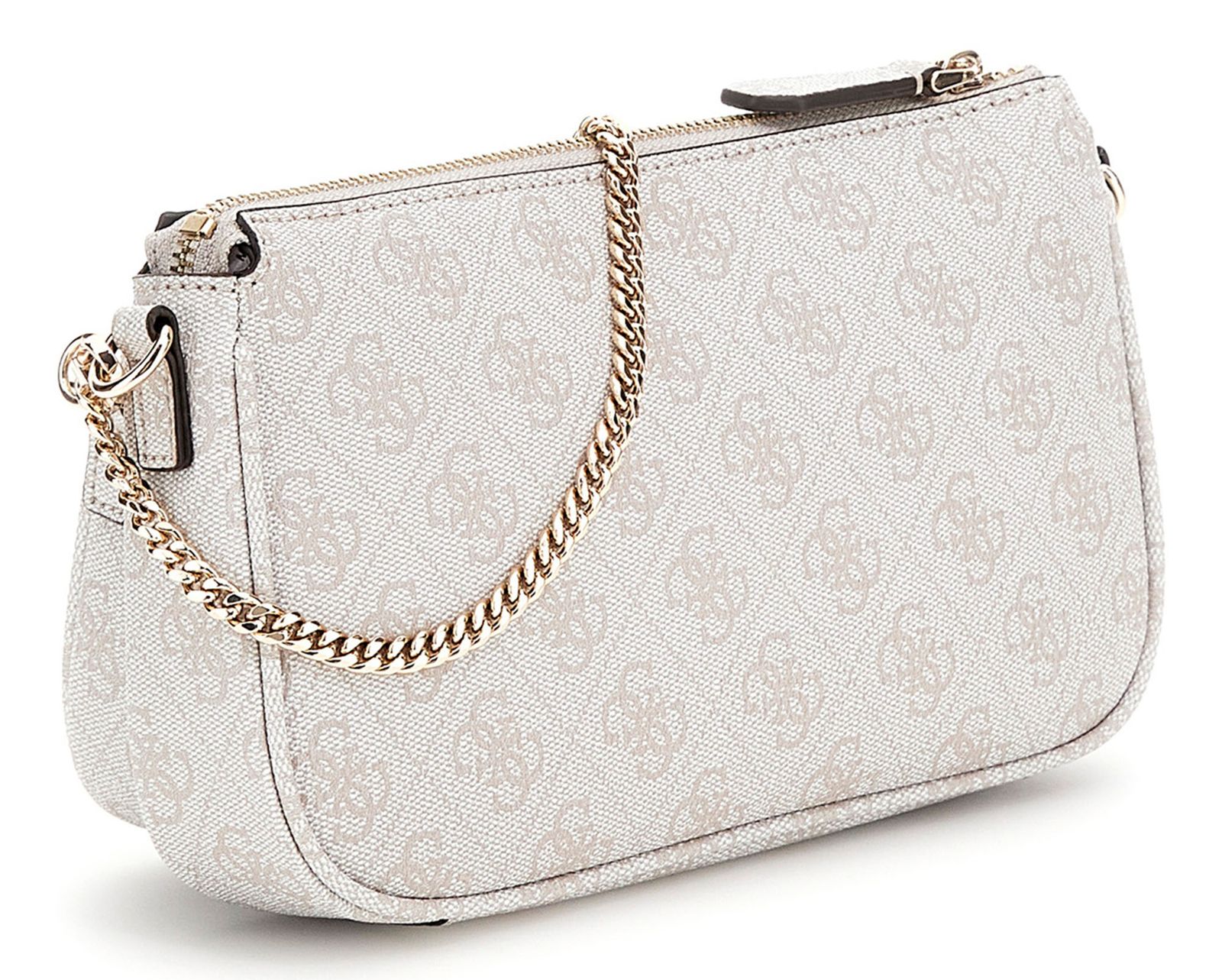 GUESS Noelle Double Pouch Crossbody Bone Logo GUESS Noelle Double Pouch Crossbody Bone Logo