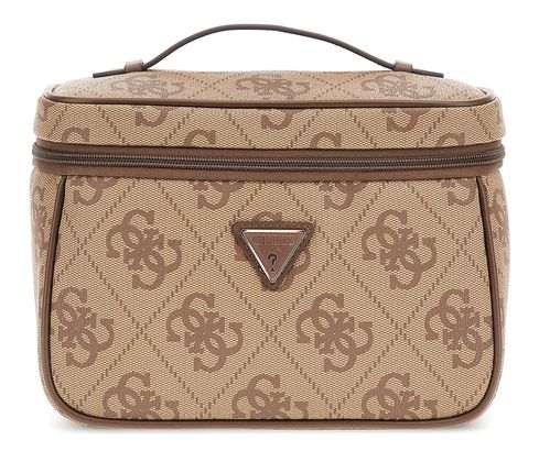 GUESS Toiletry Train Case Latte Logo / Brown