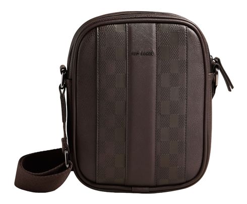 Ted Baker WAYDON House Check PU Flight Bag Brn-Choc