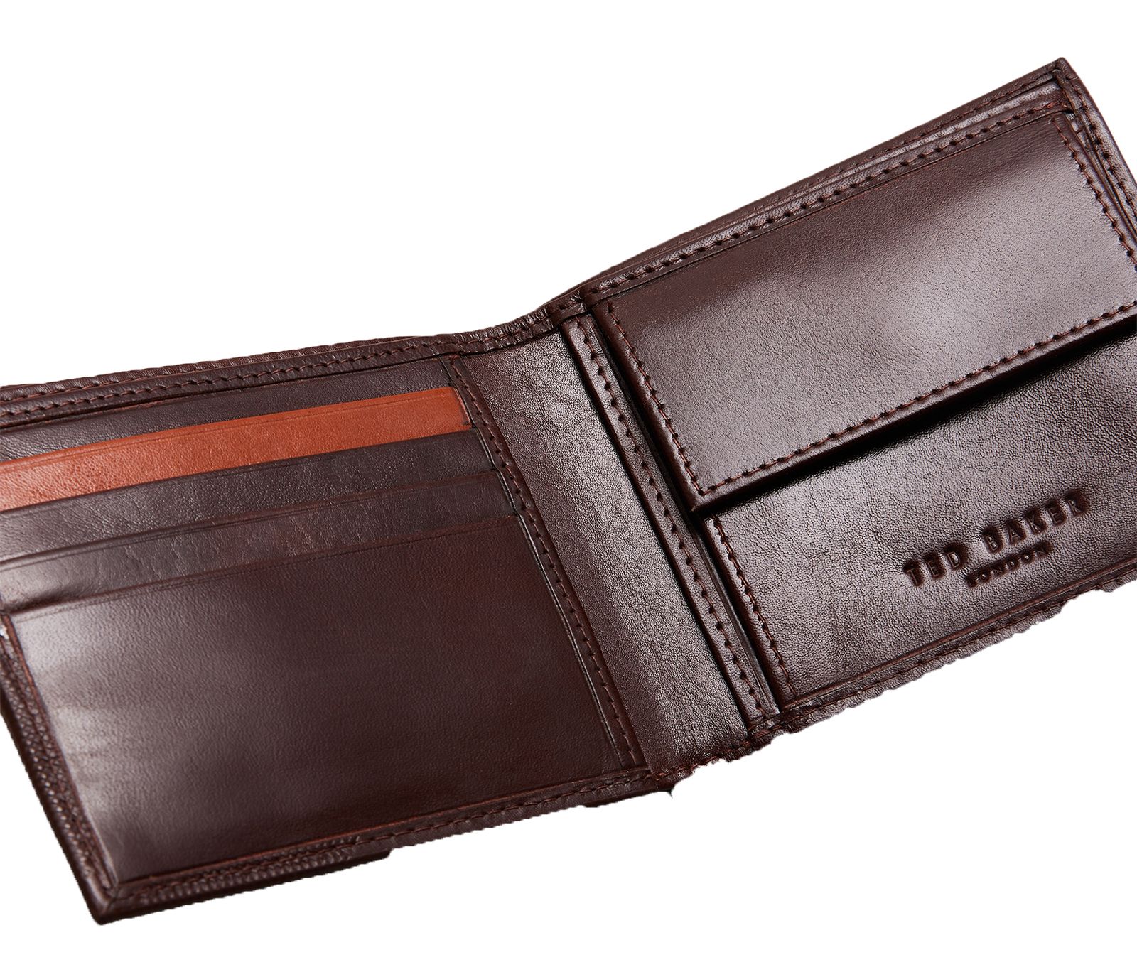 Ted Baker PRUGS Leather Bifold Coin Wallet Brown Ted Baker PRUGS Leather Bifold Coin Wallet Brown