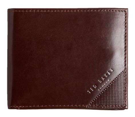 Ted Baker PRUGS Leather Bifold Coin Wallet Brown