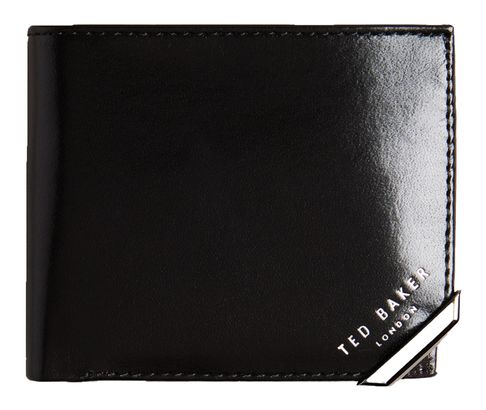 Ted Baker Kornerr Metal Corner Bifold Coin Wallet Black