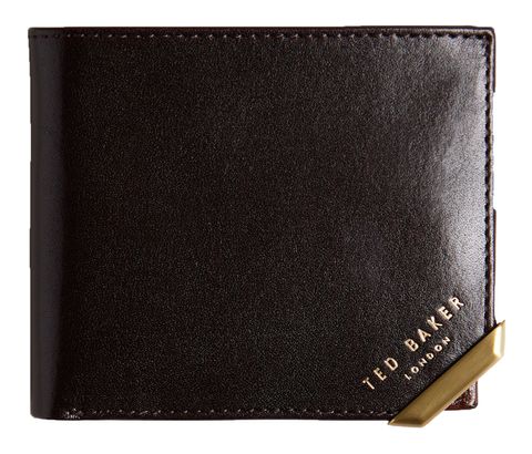 Ted Baker Kornerr Metal Corner Bifold Coin Wallet Brn-Choc