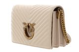 PINKO Love Click Classic Sheep Nappa Chevron M Beige - Grigio - Antique Gold PINKO Love Click Classic Sheep Nappa Chevron M Beige - Grigio - Antique Gold