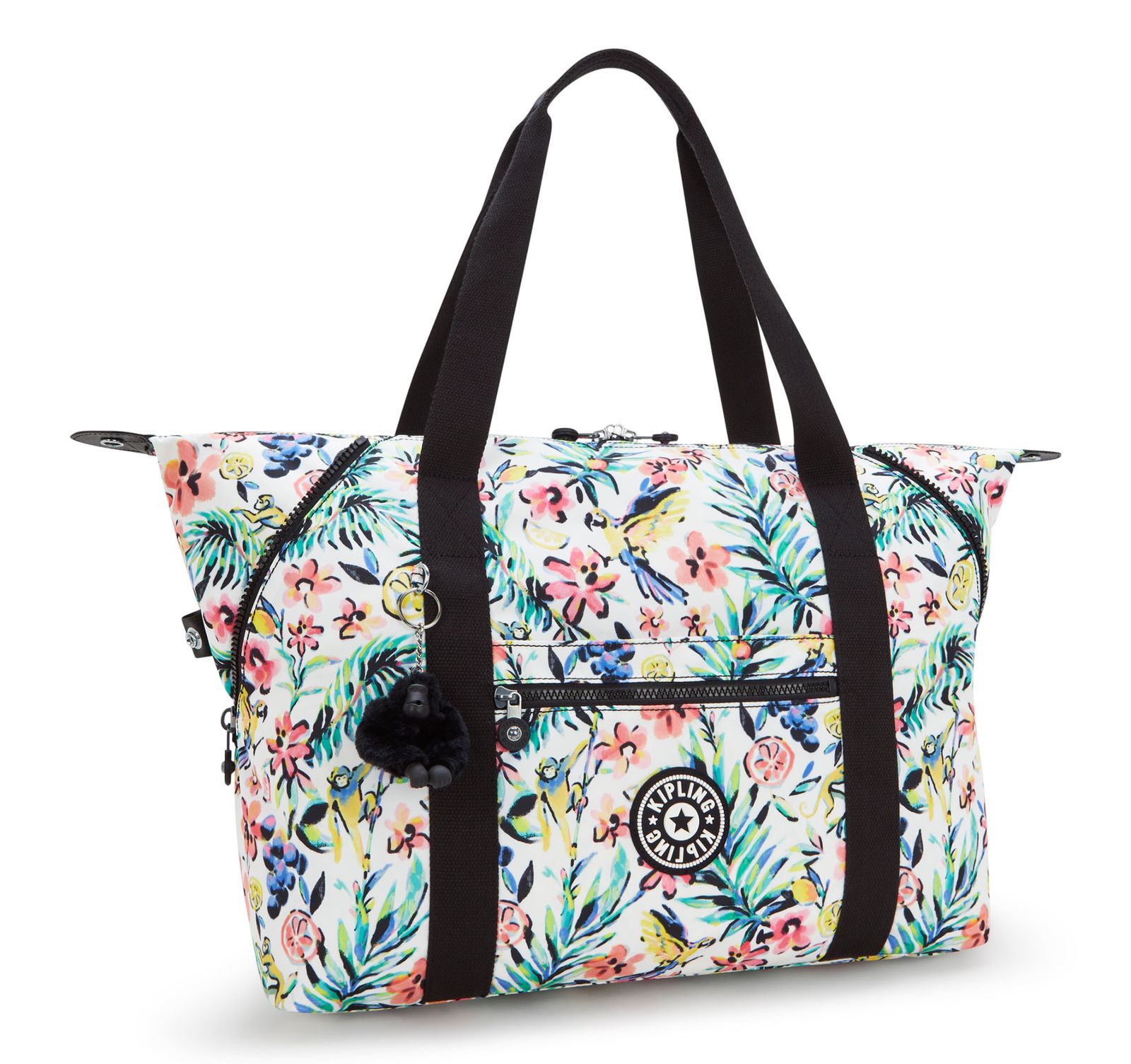 kipling Basic Print Art Medium Tote Cocktail Floral kipling Basic Print Art Medium Tote Cocktail Floral