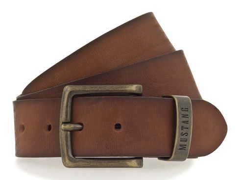 MUSTANG 40mm Leather Belt W105 Cognac