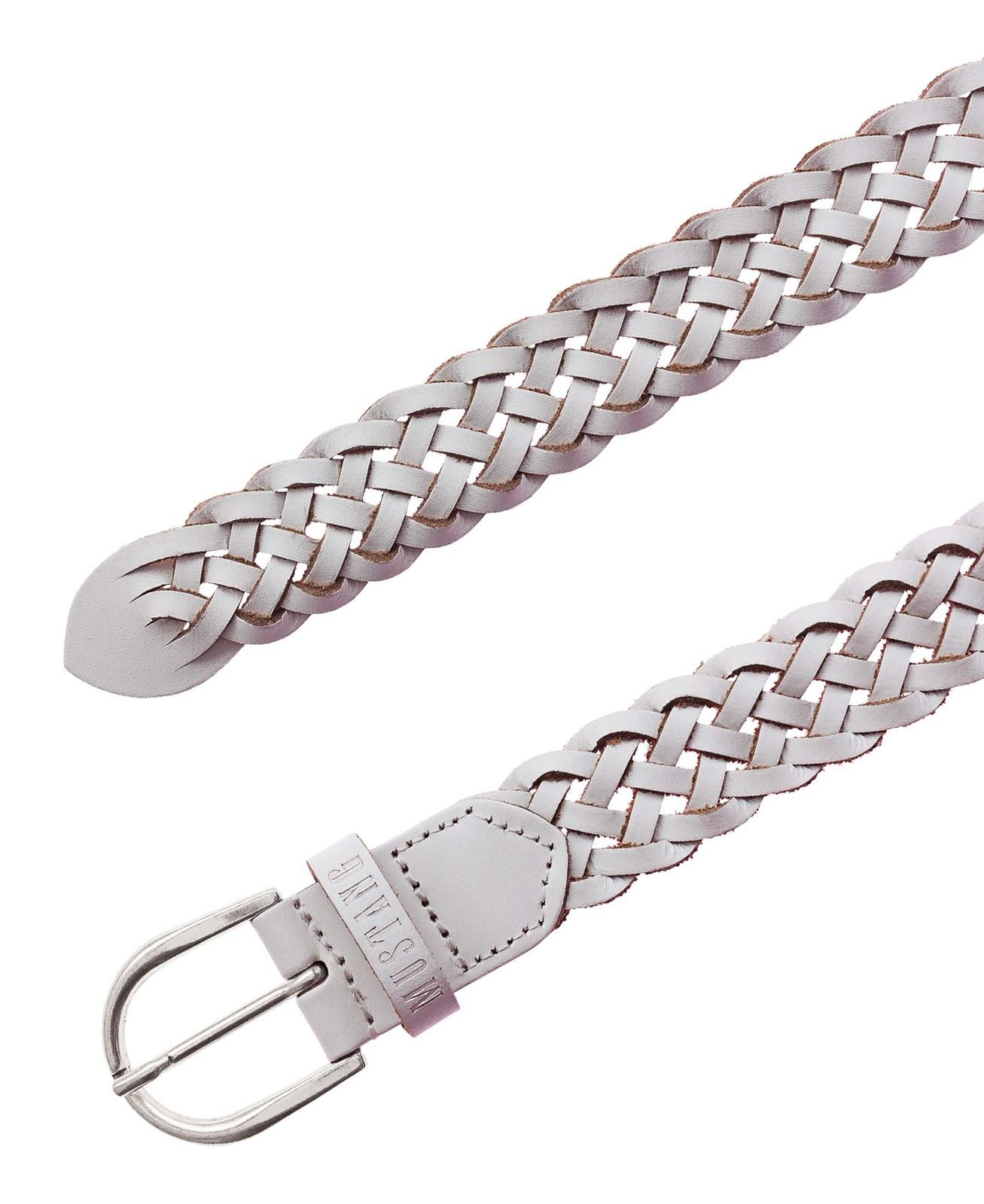 MUSTANG Braided Leather Belt W110 White MUSTANG Braided Leather Belt W110 White