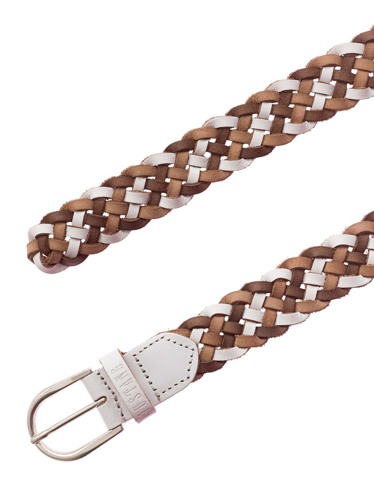 MUSTANG Braided Leather Belt W110 White - Varied MUSTANG Braided Leather Belt W110 White - Varied