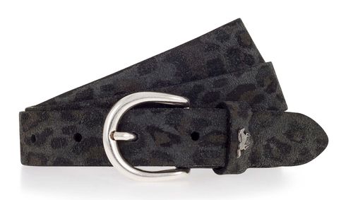 MUSTANG Leather Belt W100 Black - Anthracite