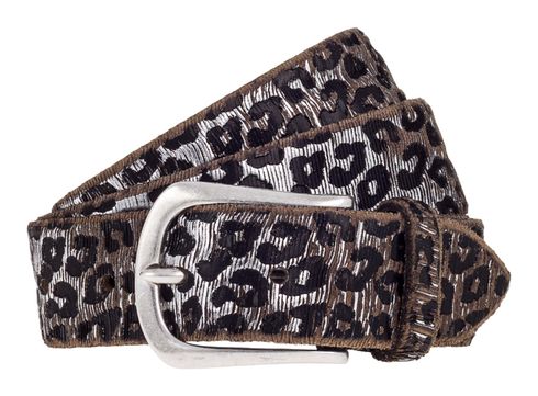 b.belt Cat Silver Belt W100 Anthracite - Silver