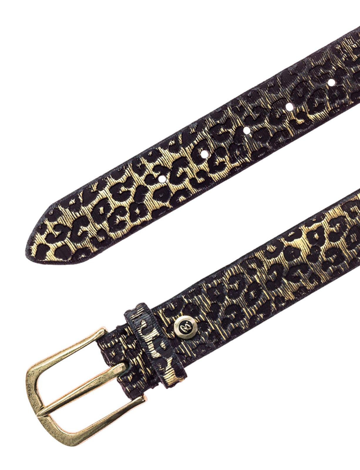 b.belt Cat Silver Belt W90 Black - Gold b.belt Cat Silver Belt W90 Black - Gold