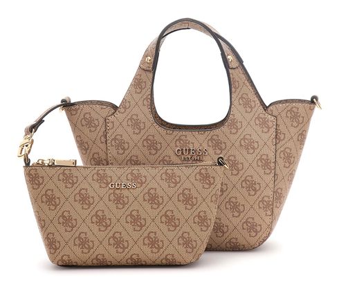 GUESS Calista 2 in 1 Mini Tote Latte Logo