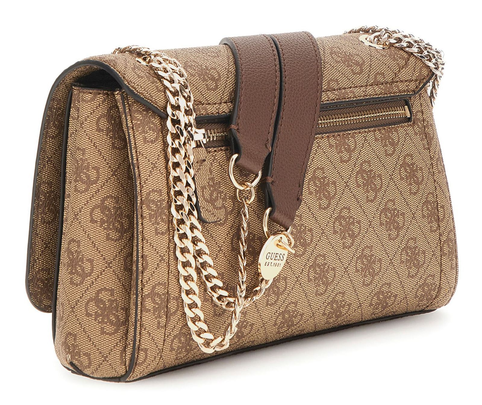 GUESS Noelle II Convertible Xbody Flap Bag Latte Logo / Brown GUESS Noelle II Convertible Xbody Flap Bag Latte Logo / Brown