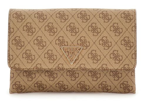 GUESS Noelle II Xbody Flap Organizer Latte Logo / Brown