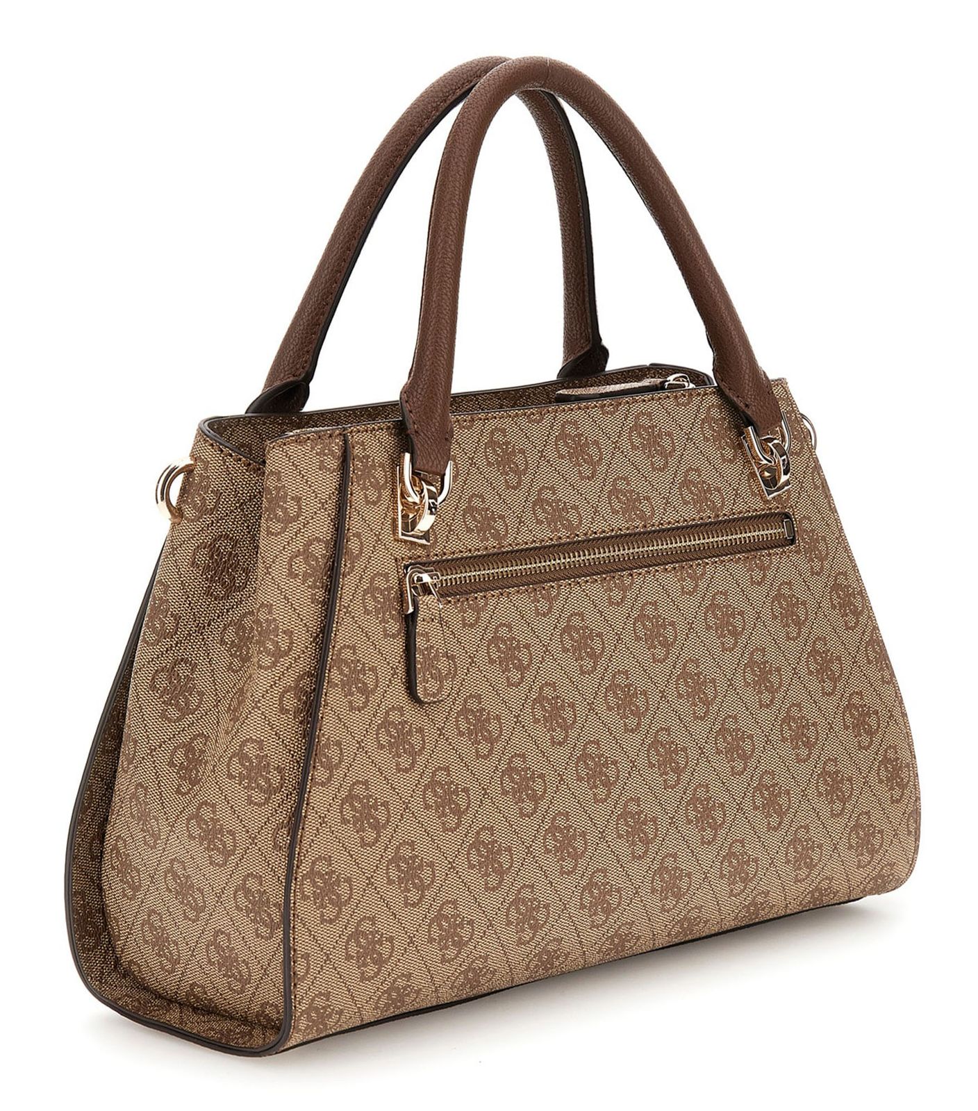 GUESS Noelle II Luxury Satchel Latte Logo / Brown GUESS Noelle II Luxury Satchel Latte Logo / Brown