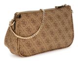 GUESS Noelle II Double Pouch Crossbody Bag Latte Logo / Brown