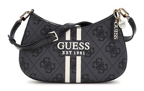 GUESS Noelle II Top Zip Shoulder Bag Coal Logo