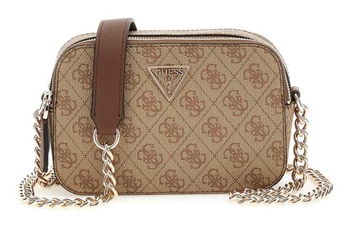 GUESS Noelle II Crossbody Camera Bag Latte Logo / Brown