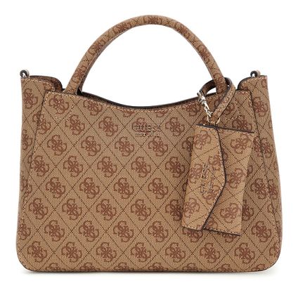 GUESS Brenton Girlfriend Satchel Latte Logo