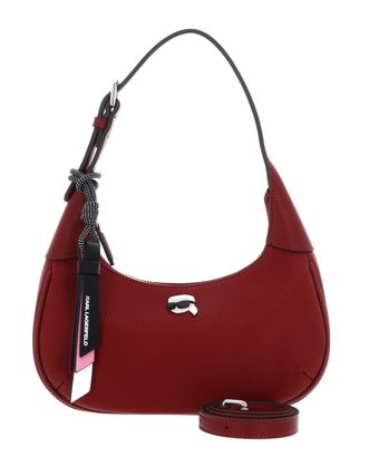 KARL LAGERFELD Ikon Grainy Shoulder Bag Pinot Red
