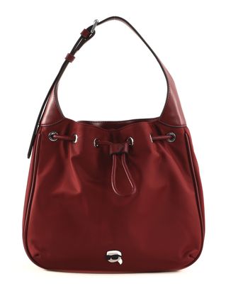 KARL LAGERFELD Ikon Nylon Shoulder Bag Pinot Red
