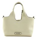 KARL LAGERFELD Ikon Grainy Tote Bag Creme White