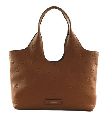 KARL LAGERFELD Ikon Tote Bag AOP Tonal Dark Tan