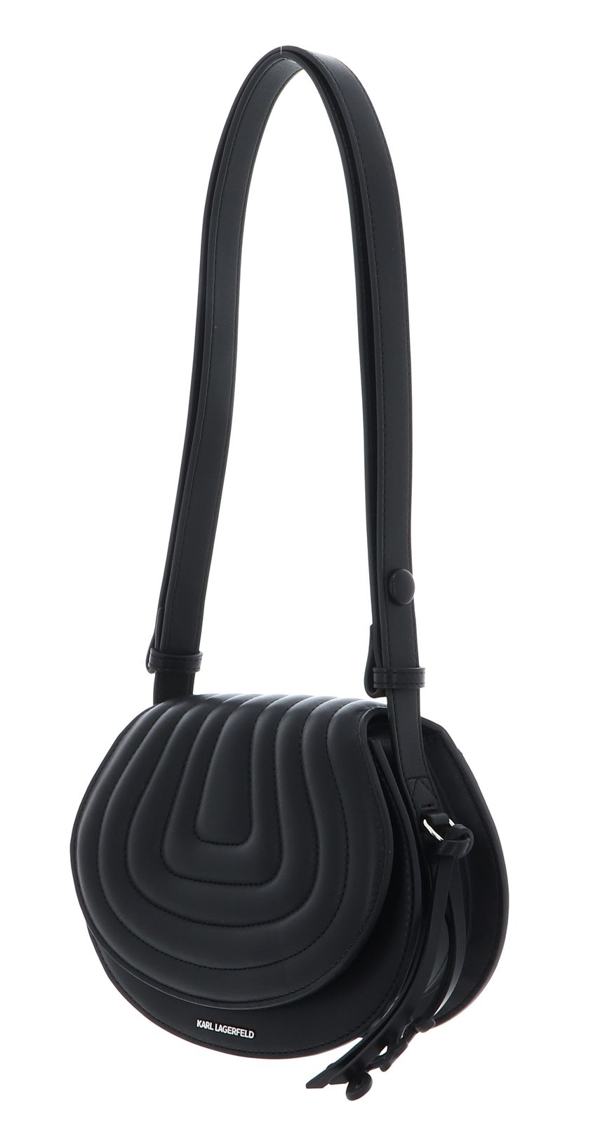 KARL LAGERFELD K / Wellen Saddle Crossbody Bag Black KARL LAGERFELD K / Wellen Saddle Crossbody Bag Black