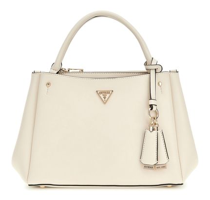 GUESS Nastra Multi Comp Satchel Cream White