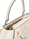 GUESS Noelle II Luxury Satchel Creme White / Taupe