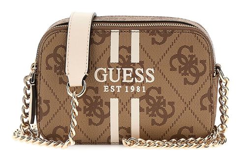 GUESS Noelle II Crossbody Camera Bag Latte Logo / Brown