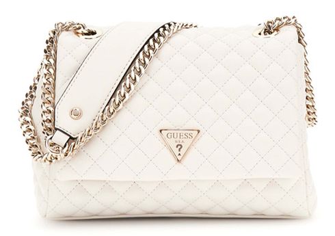 GUESS Everlee Convertible Xbody Flap Bag Cream White