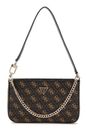 GUESS Noelle II Mini Top Zip Shoulder Bag Brown Logo