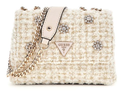GUESS Everlee Mini Convertible Xbody Flap Bag Ivory