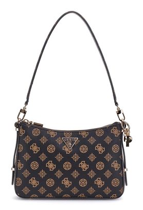 GUESS Daryna II Top Zip Shoulder Bag Mocha Logo