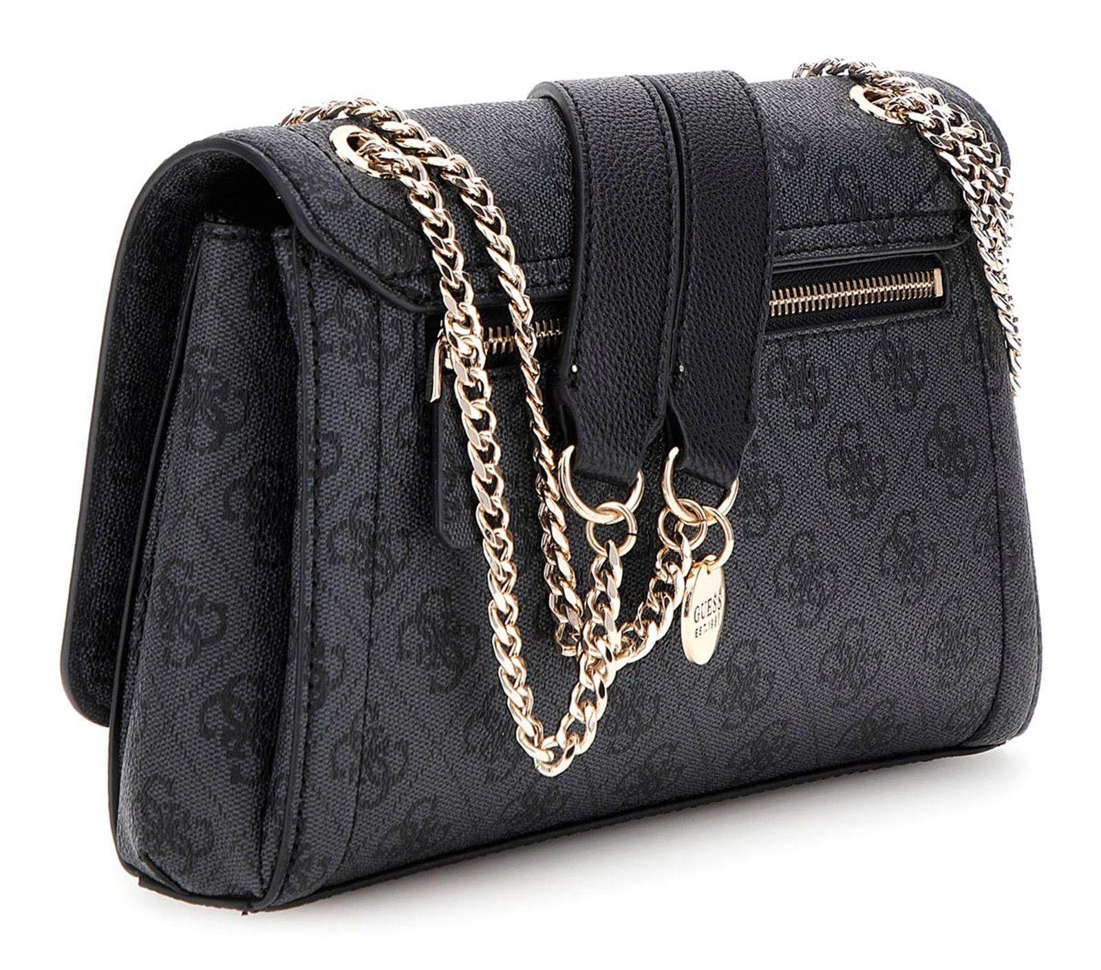 GUESS Noelle II Convertible Xbody Flap Bag Coal Logo GUESS Noelle II Convertible Xbody Flap Bag Coal Logo