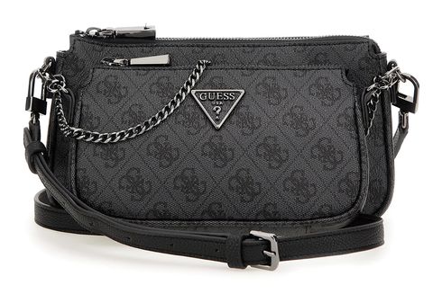 GUESS Noelle II Double Pouch Crossbody Bag Coal Logo