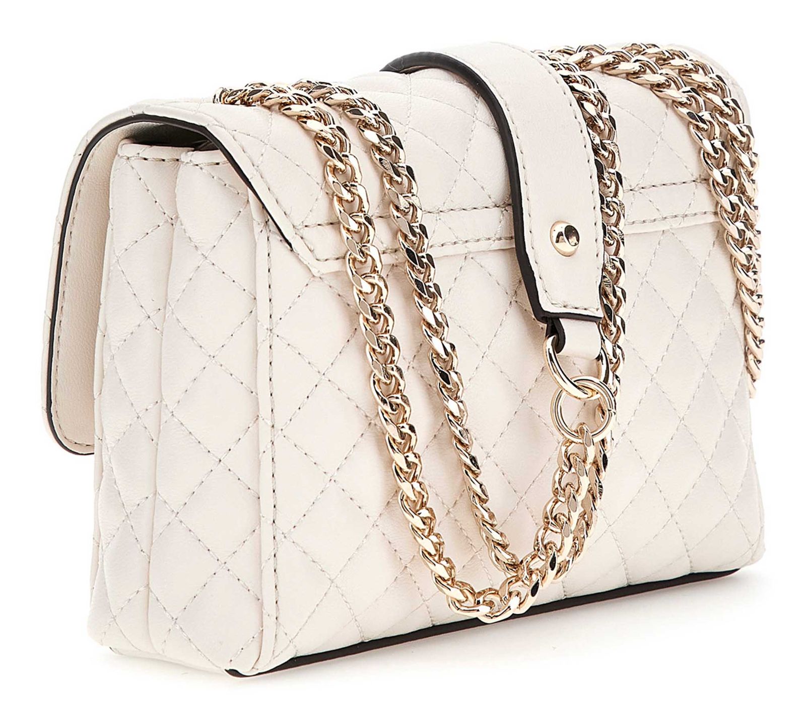 GUESS Everlee Mini Convertible Xbody Flap Bag Cream White GUESS Everlee Mini Convertible Xbody Flap Bag Cream White