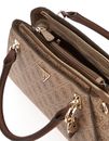 GUESS Noelle II Luxury Satchel Latte Logo / Brown