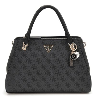 GUESS Noelle II Luxury Satchel Coal Logo
