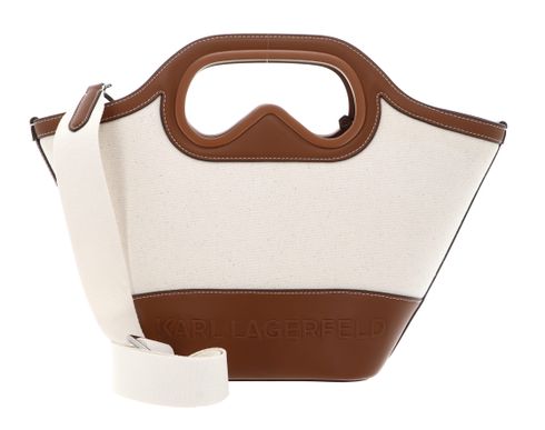 KARL LAGERFELD K / Aviator Tulip Tote Bag Natural Canvas Tan