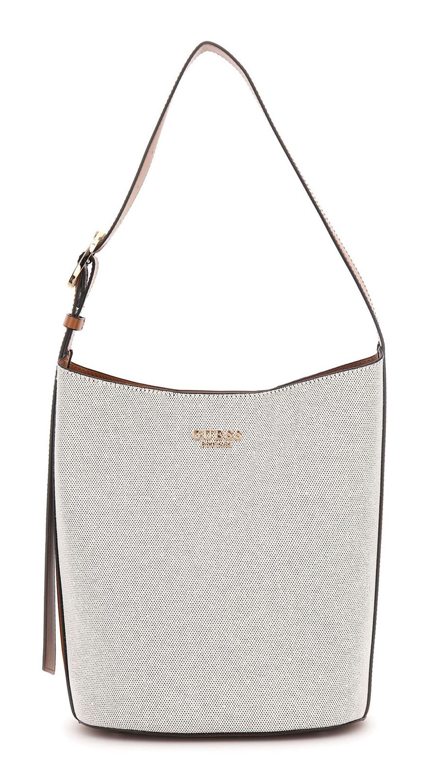 GUESS Nicolette Bucket Shoulder Bag Natural / Caramel GUESS Nicolette Bucket Shoulder Bag Natural / Caramel