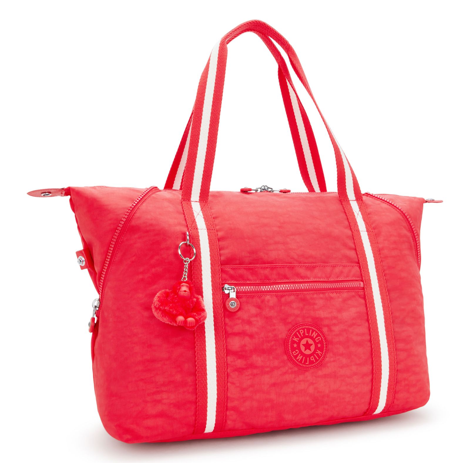 kipling Eyes Wide Open Art M Travel Tote Escape Red kipling Eyes Wide Open Art M Travel Tote Escape Red