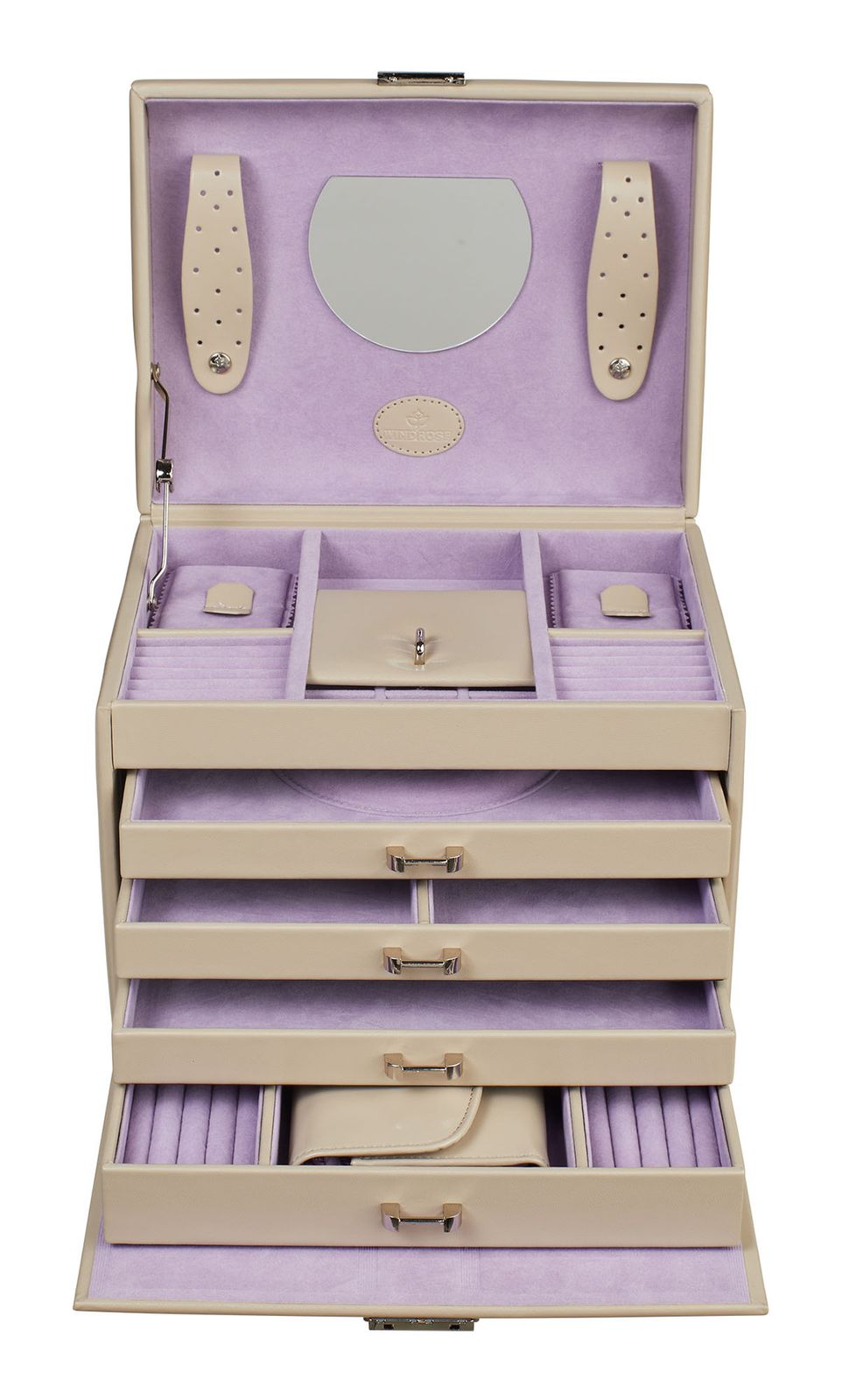 WINDROSE Merino Moda Jewelry Box L Beige WINDROSE Merino Moda Jewelry Box L Beige