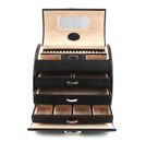 WINDROSE Merino Jewelry Box Round Black WINDROSE Merino Jewelry Box Round Black