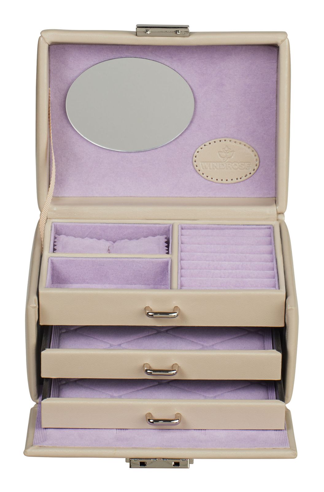 WINDROSE Merino Moda Jewelry Box Beige WINDROSE Merino Moda Jewelry Box Beige