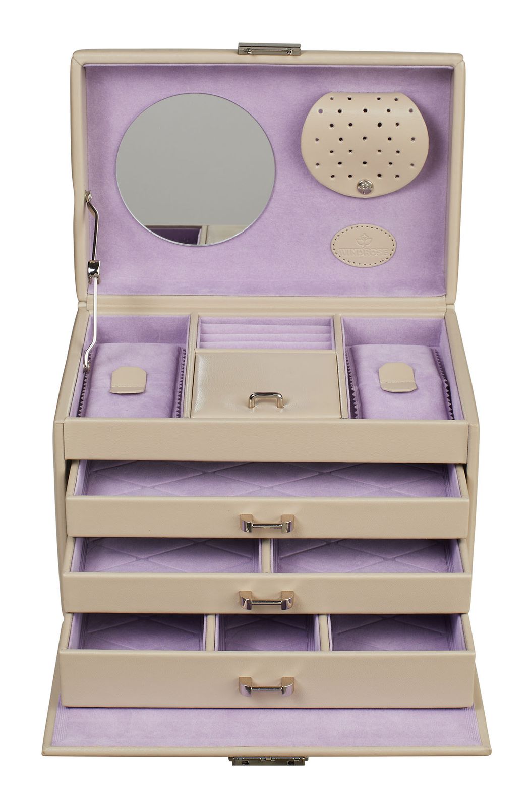 WINDROSE Merino Moda Jewelry Box Beige WINDROSE Merino Moda Jewelry Box Beige